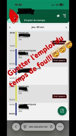 Guette l’emploi du temps