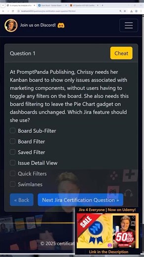 Real Jira Certification Test Question on Board Filters, Sub Filters and Components #ACP120 #ACP620