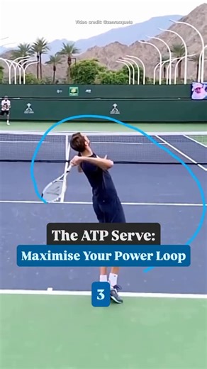 Kort Know on Instagram: "🎾 The secret behind pro-level serve power: The Power Loop ⚡ This concept shows that real serve power doesn’t come from muscling the ball, but from a long, smooth, and connected motion through the body. The Power Loop allows energy to build naturally through proper timing, coil, and fluid acceleration. Key focus points: • 🌀 A longer, flowing service motion • 🕒 Precise timing • 🚀 Increased racket head speed • 🎯 Power with control Professional players use this principl