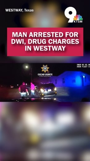 VIDEO: Body camera footage shows the arrest of a 35-year-old man with multiple charges, including DWI, evading arrest and possession of a controlled substance. MORE: https://www.ktsm.com/news/man-arrested-for-dwi-evasion-drug-charges-in-westway/?utm_medium=social&utm_source=facebook_KTSM_9_News | KTSM 9 News