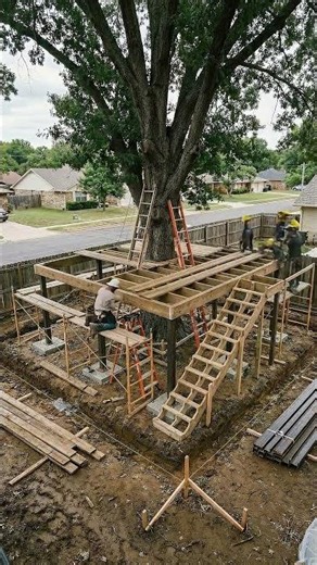 Building a Dream Treehouse Around a Living Giant Tree.