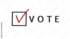 Voting icon with with a word Vote. Election sign, political election campaign concept. Stock Video