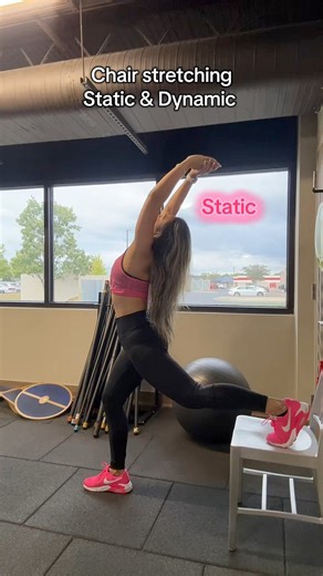 1.6K views | Effective Chair stretching for every fitness & age level. FYI: using chair is an option. For novice exercisers or with balance issue, you dont have to use chair and elevate your leg. Just stay on the ground. Another option: hold to a rail or another chair to help you with balance. #chairstretch #chairstretching #chairexcercises #stretchingexercises #coachangelbeck | Coach_AngelBeck | Facebook