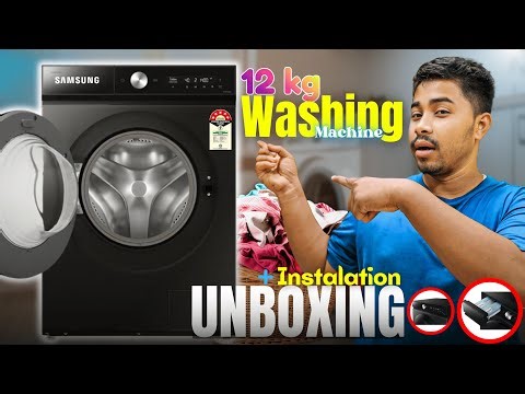 Samsung WW12DB8B54GB 12Kg Washing Machine Unboxing 🔥 Full Features, Installation & Real Working