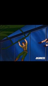 What was the best Lady Jaye moment? One scene that deserves consideration is when she breaks into Extensive Enterprises only to be caught by Tomax & Xamot. She is briefly able to incapacitate both by punching one in the stomach and since they feel each other’s pain both fall on the ground. Lady Jaye tries to escape to Flint’s hovering helicopter but the Twins grab on to her legs, causing all 3 to fall in a cliffhanger ending. To see part 2 go to the next post. #gijoe #sunbow #cartoonseries #real