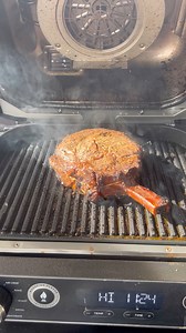 Reverse seared cowboy steak on the ninja woodfired grill