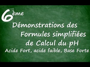 Formules de calcul du pH