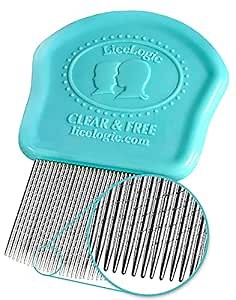 LiceLogic Lice and Nit Eliminator Comb - Effective Against Super Lice, Professional Grade, Stainless Steel Teeth, No-Slip Grip Handle, Durable, Reusable