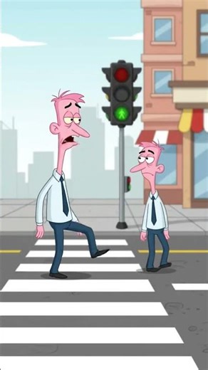 Traffic Light Said “NOPE” 🚦😭 | Pink Trouble Toons #cartoon #pink #shorts
