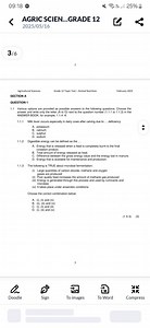 09:18 •25\%AGRIC SCIEN...GRADE 122025/05/163/62Agricult... | Filo