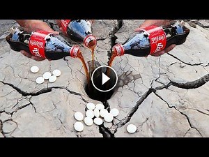 Dry Season Fishing Catch Fishes From Underground Hole Video With Mini Coca Cola Vs Mentos | Experime