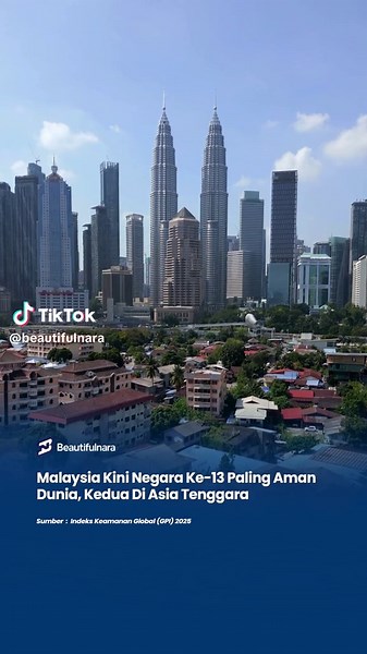 Malaysia kini berada di tangga ke-13 sebagai negara paling aman di dunia dan kedua di Asia Tenggara berdasarkan Indeks Keamanan Global (GPI) 2025. Kedudukan ini menunjukkan peningkatan empat anak tangga berbanding tahun sebelumnya. Ketua Polis Negara, Datuk Seri Mohd Khalid Ismail berkata, pencapaian ini didorong oleh penurunan jenayah indeks sebanyak 6.4 peratus hasil usaha bersepadu Kementerian Dalam Negeri (KDN) melalui agensi-agensi penguatkuasaan termasuk Polis Diraja Malaysia (PDRM). Walau