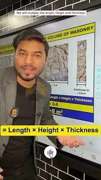 ✅ Calculation for Random Rubble Masonry #viralshorts #masonrywork