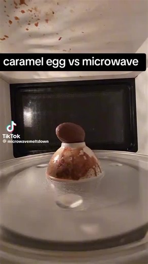 caramel egg vs microwave #science #experement #microwavemeldown7 #caramelegg