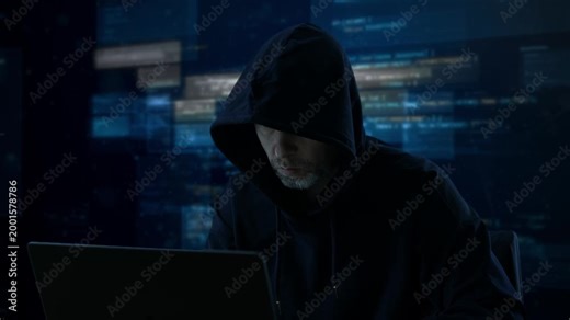 Silent Coder Engaged In Secret Digital Exploration. Dark Haired Man Coding Secretly Late Into Night With Focus