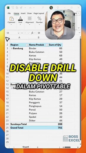 Cara Menonaktifkan Fitur Double-Click di Pivot Table Excel