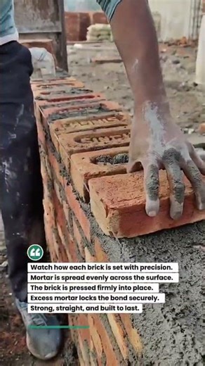 Perfect Brick Veneer Column Build! #brickwork #construction #tools