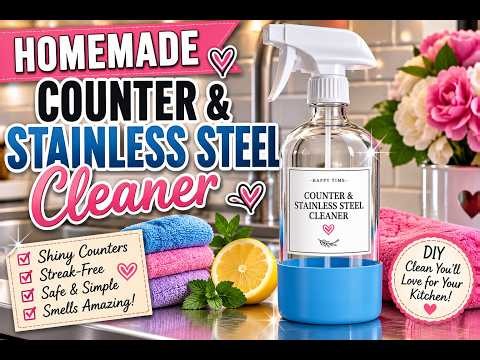 The BEST Homemade Counter & Stainless Steel Cleaner | Easy DIY Recipe
