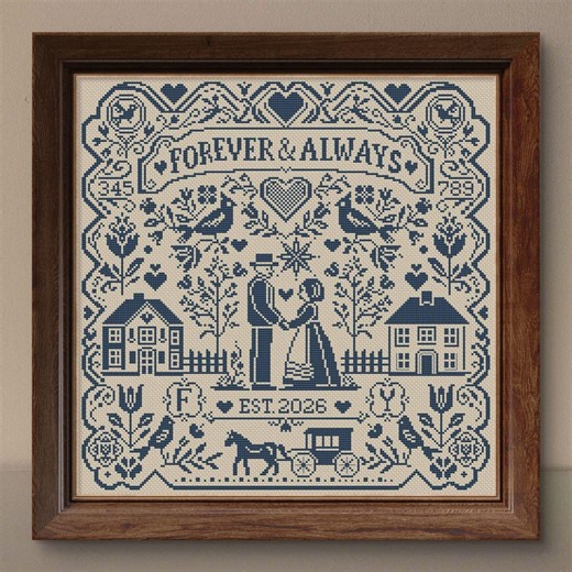 Amish Sampler Cross Stitch Pattern, Pennsylvania Dutch Folk Art, Primitive Folk Embroidery PDF - Etsy