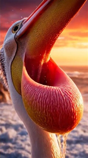 Pelican's Roar: Sunset Feast on the Coast #Shorts #Pelican #Bird #Coast #Sunset #Wildlife