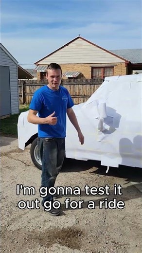 I Wrapped My Truck in Paper For 15 Dollars #science #automobile #shorts