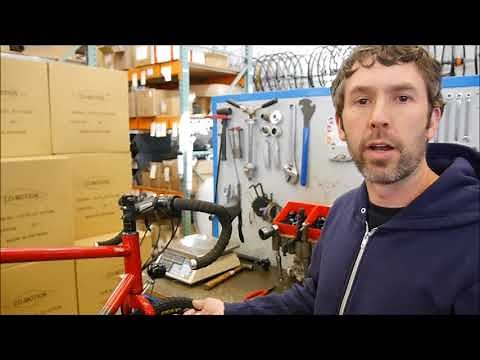 Installing the SON generator hub, Schmidt Edelux light and USB top cap at Co Motion Cycles.