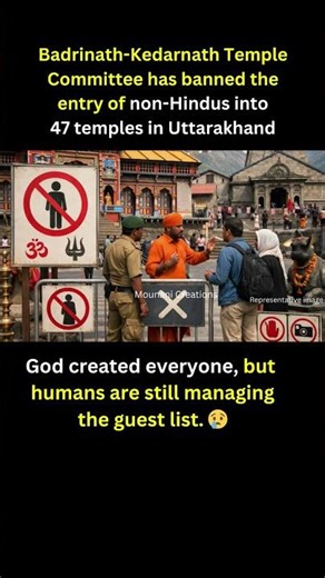 Badrinath-Kedarnath TempleCommittee has banned theentry of non-Hindus into47 temples in Uttarakhand