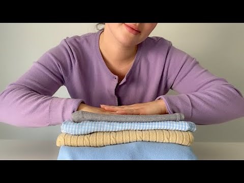 Relaxing Clothes Folding ASMR 💜💤 (soft spoken)