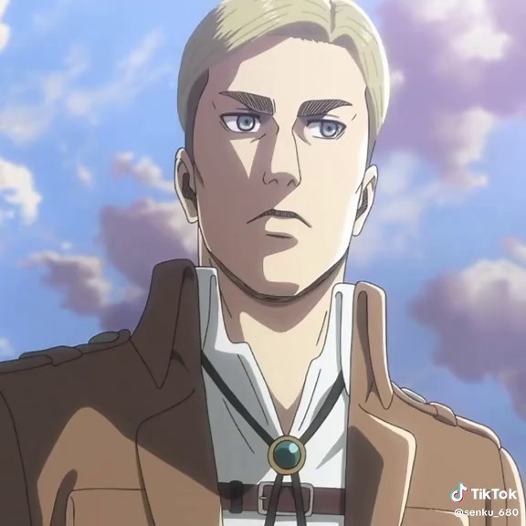 people saying Erwin would agree with floch, here’s some reasons why he wouldn’t 1. Erwin’s goal was to eliminate specific threats like titans and enemy military forces, what floch supported included millions of civilians and kids and people who are not threats. 2. The survey corps fought for humanity’s future. Their purpose was to push humanity forward and learn the truth about the world, destroying the entire outside world contradicts the idea of fighting for humanity completely. 3. Erwin’s clo