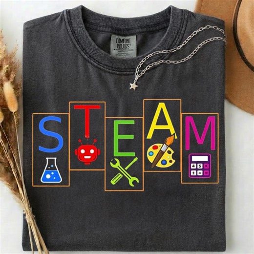STEAM Teacher Shirt | Science Technology Engineering Art Math Graphic Tee - Etsy