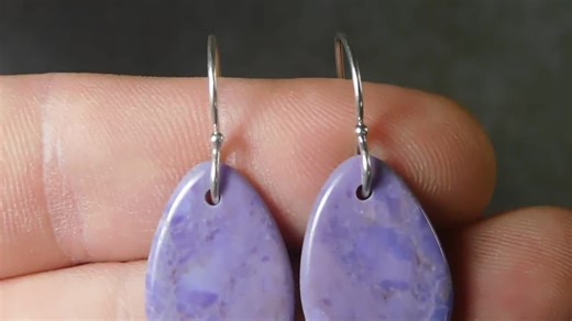 Purple Jade Earrings, Purple Jade Slab Earrings, Purple Jade and Sterling Silver Earrings, Slab Earrings - Etsy