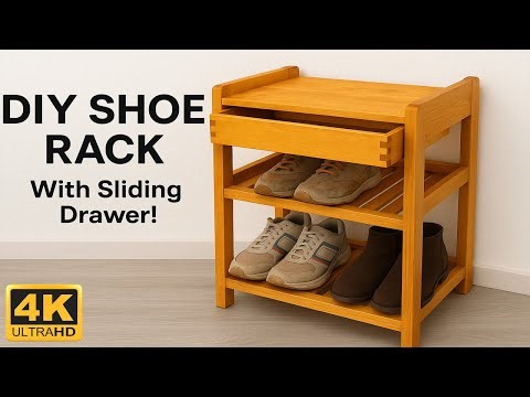 DIY Shoe Rack with Sliding Drawers! Part 2