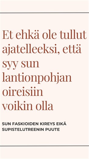 Mirka & Maria | Laskeumat | Virtsankarkailu | Erkauma on Instagram: "Se että oon saanut mun kehoon enemmän ja enemmän vapautta on tulosta siitä, että olen harjoitellut valitsemaan itseni. Ei aina helpoin tehtävä - kuulostaako tutulta? 💗 Lihakset, luut, hermot ja sisäelimet eivät toimi meidän kehossamme erillään toisista – ne ovat faskian eli sidekudosverkoston ympäröimiä ja toisiinsa kytkeytyneitä. Se mitä sun faskioille kuuluu, vaikuttaa siihen, miten liikut, palaudut ja koet kehosi. Ja onko k