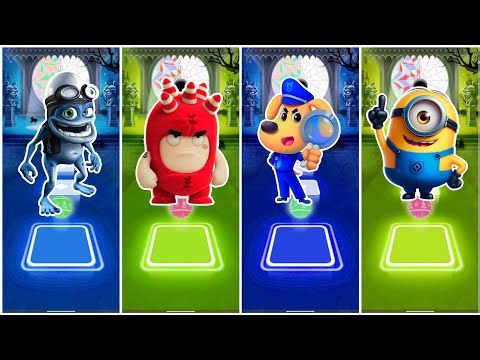 Crazy Frog Vs Oddbods Fuse Vs Sheriff Labrador Vs Minions - Tiles Hop Edm Rush🎶