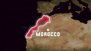 Morocco 4K map flag animation stock video
