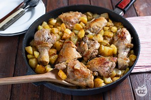 Pollo rustico con patate