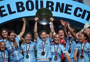 The moment Melbourne City lifted the Premiers Plate after an INVINCIBLE SEASON 🩵🏆 A week on from sealing the Premiership, City’s record-breaking side got the celebration they deserve at AAMI Park 🙌 How about the scenes with the active bay as well - elite! | A-Leagues