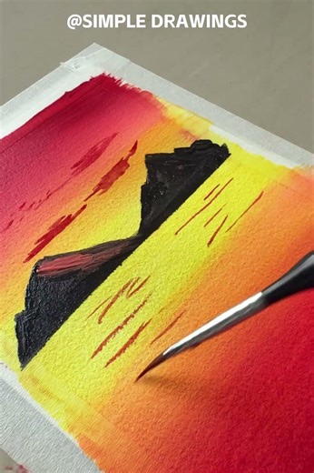Easy Landscape Painting | Sunset Edition#painting #acrylicpainting #shors