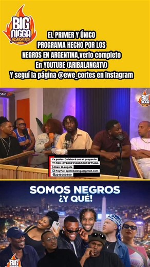 Ewe on Instagram: "Argentina es un País Racis*** 🇦🇷👀 ??? Ese es un corte del primer programa hecho por los negros en Argentina 🇦🇷👀 te recomiendo que mires el programa completo te va a encantar Muchas gracias a los patrocinadores @bignigga.arg @vegarestobar @latinvmok #argentina #humor #fyp #buenosaires #viral"