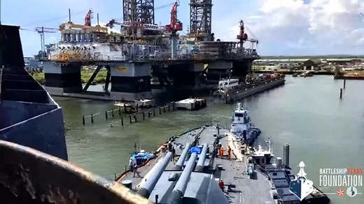 Historic Battleship Texas returns to the water after 18-month-long dry dock repair