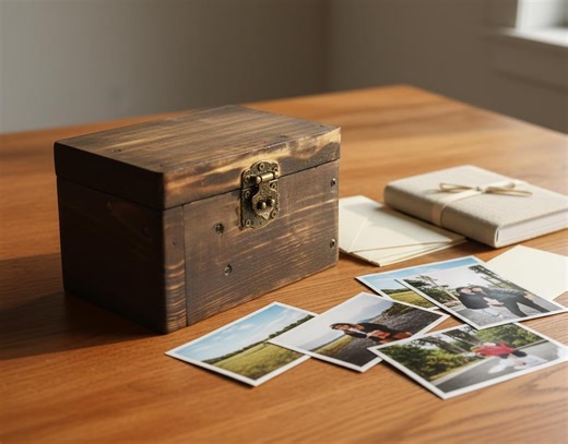 Memory Box Wooden Treasure Chest Box, Vintage Piggy Bank Keepsake, Decorative Wood Gift Box for Photos Cards and Special Memories Gift - Etsy Australia