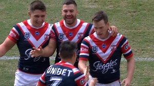 Too close for comfort 😅 The marquee game of #NRLMagicRound descended into all-out mayhem as the Roosters hung on for a manic 30-24 win over Canberra. WATCH MORE 🎥 - https://nrl.social/RoostersRaidersMagic19 | NRL