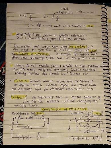 Class 10 science chapter 11 electricity notes #class10sciencenotes