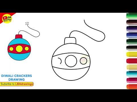 How to Draw New Crackers Step by Step | Easy Firecracker Drawing