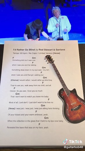 Guitar Chords ‘I’d Rather Go Blind’ performed by Rod Stewart and Carlos Santana with Tempo 83 bpm #idrathergoblind #rodstewart #carlossantana #guitarchords #guitartok #playguitar #guitarlessons #acousticguitar #playthatguitar #guitarlessonsforbeginners