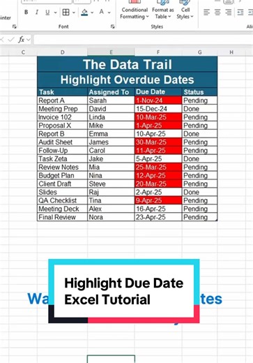 Excel Hack: Highlight Overdue Dates Instantly!