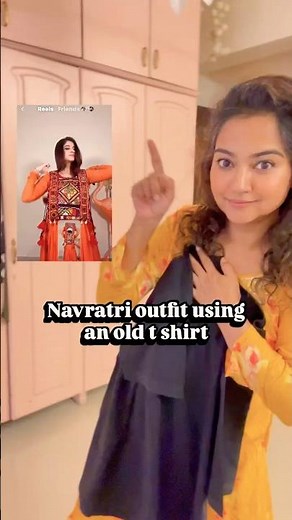 Navratri outfit using an old t shirt inspired by #shwetamahadik see full video on Instagram