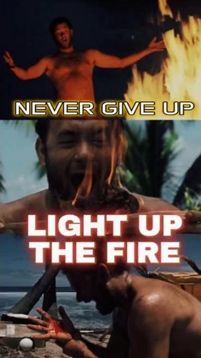 🔥 I Made Fire ! ❤️‍🔥Tom Hank's Epic Cast Away Survival Scene #survival #shorts #movie #edit #yt