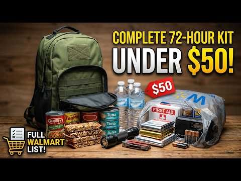 72-Hour Emergency Kit Breakdown | $50 Walmart Challenge | Do you accept the challenge?#challenge