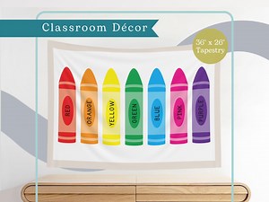 Color of Crayons Classroom Tapestry | Playroom Decor | Preschool Decor | Wall Hanging Horizontal - Etsy UK